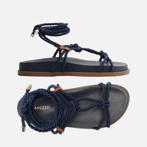 Arezzo Navy Rope Wrap Sandals